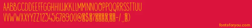 Police DK Visum – polices orange sur fond rouge