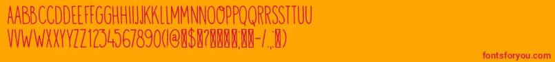 fuente DK Visum – Fuentes Rojas Sobre Fondo Naranja