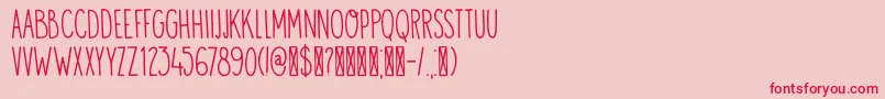 DK Visum Font – Red Fonts on Pink Background
