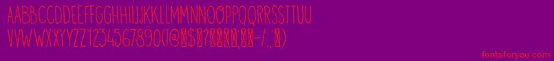 フォントDK Visum – 紫の背景に赤い文字