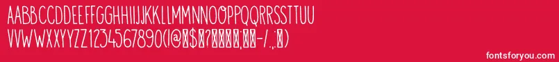 フォントDK Visum – 赤い背景に白い文字