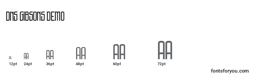 Tamanhos de fonte DNS Gibsons Demo (125262)