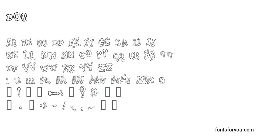 A fonte DOC      (125263) – alfabeto, números, caracteres especiais