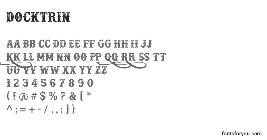 Czcionka Docktrin (125264) – alfabet, cyfry, specjalne znaki