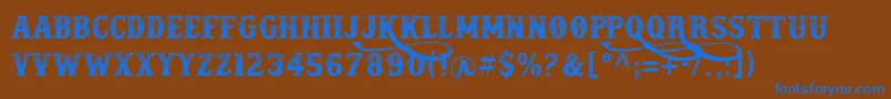 docktrin Font – Blue Fonts on Brown Background