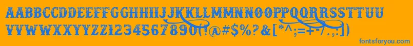 docktrin Font – Blue Fonts on Orange Background