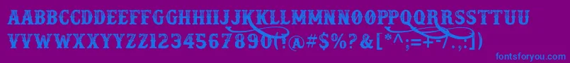 フォントdocktrin – 紫色の背景に青い文字