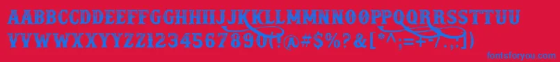 docktrin Font – Blue Fonts on Red Background