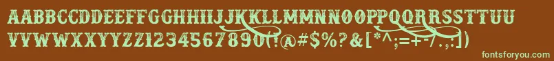 docktrin Font – Green Fonts on Brown Background