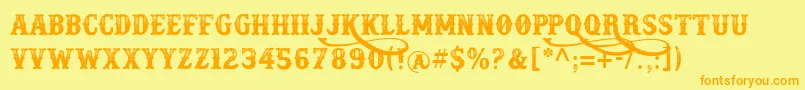 docktrin Font – Orange Fonts on Yellow Background