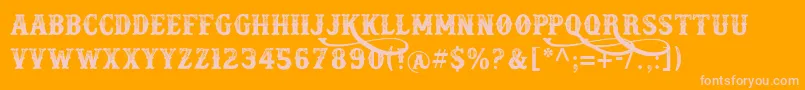 docktrin-Schriftart – Rosa Schriften auf orangefarbenem Hintergrund