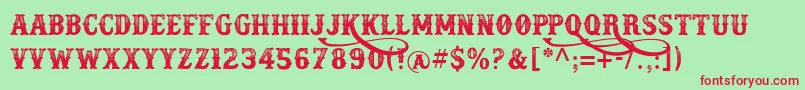 docktrin Font – Red Fonts on Green Background