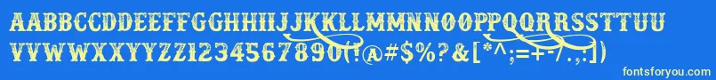 docktrin Font – Yellow Fonts on Blue Background