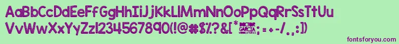 Doctor Garcia Font – Purple Fonts on Green Background