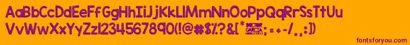 Doctor Garcia Font – Purple Fonts on Orange Background
