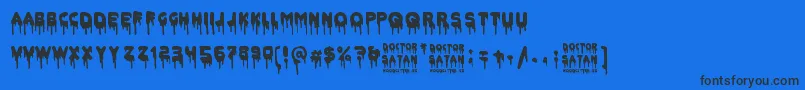 Fonte Doctor Satan – fontes pretas em um fundo azul