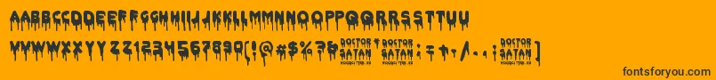 Doctor Satan Font – Black Fonts on Orange Background