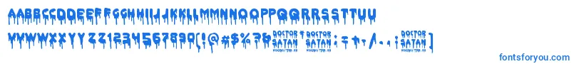 Doctor Satan Font – Blue Fonts on White Background