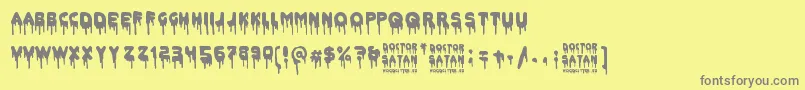 Doctor Satan Font – Gray Fonts on Yellow Background