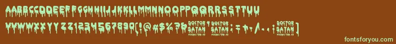 Doctor Satan Font – Green Fonts on Brown Background