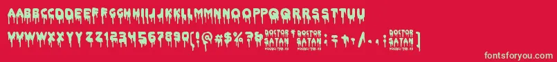 Шрифт Doctor Satan – зелёные шрифты на красном фоне