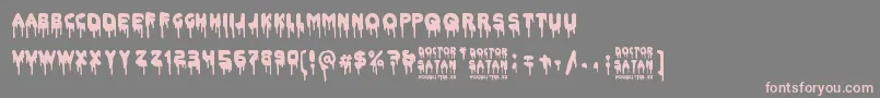 フォントDoctor Satan – 灰色の背景にピンクのフォント