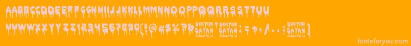 Doctor Satan-Schriftart – Rosa Schriften auf orangefarbenem Hintergrund