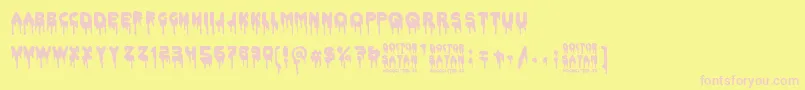 Doctor Satan Font – Pink Fonts on Yellow Background