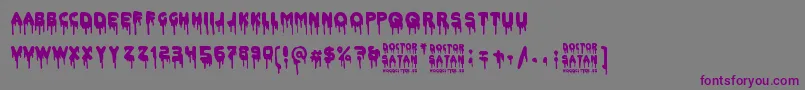 Doctor Satan-Schriftart – Violette Schriften auf grauem Hintergrund