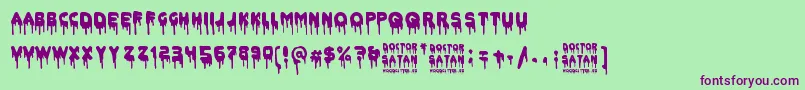 Doctor Satan Font – Purple Fonts on Green Background