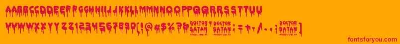 Doctor Satan Font – Red Fonts on Orange Background