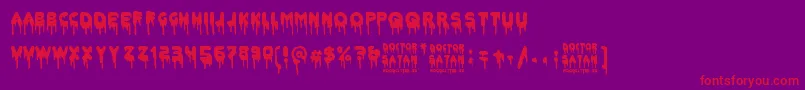 Doctor Satan-Schriftart – Rote Schriften auf violettem Hintergrund