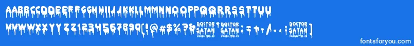 Doctor Satan Font – White Fonts on Blue Background