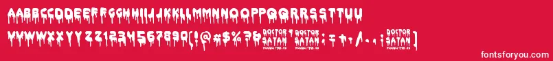 Doctor Satan-Schriftart – Weiße Schriften auf rotem Hintergrund