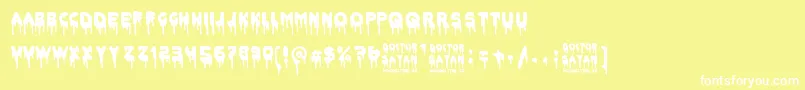 Doctor Satan Font – White Fonts on Yellow Background