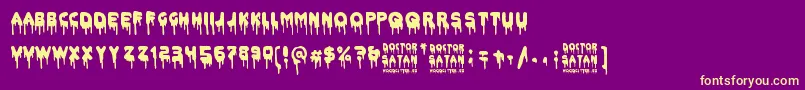 Шрифт Doctor Satan – жёлтые шрифты на фиолетовом фоне