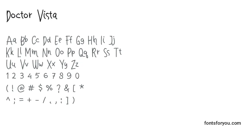 Шрифт Doctor Vista (125269) – алфавит, цифры, специальные символы