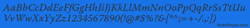 WarnockproItcapt Font – Black Fonts on Blue Background