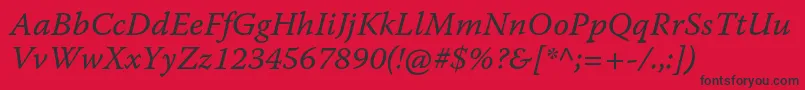 WarnockproItcapt Font – Black Fonts on Red Background