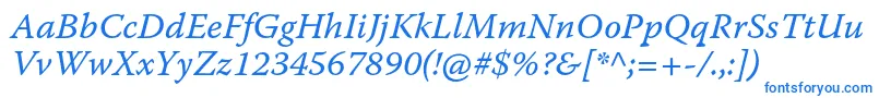 フォントWarnockproItcapt – 青いフォント