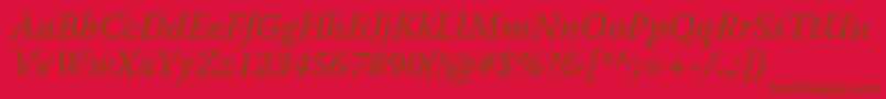 WarnockproItcapt Font – Brown Fonts on Red Background