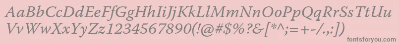 WarnockproItcapt Font – Gray Fonts on Pink Background