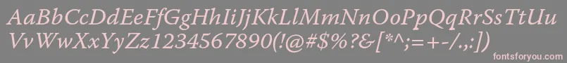 More about WarnockproItcapt Font WarnockproItcapt Font – Pink Fonts on Gray Background