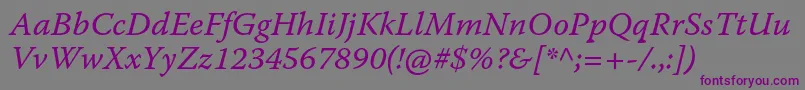 WarnockproItcapt Font – Purple Fonts on Gray Background