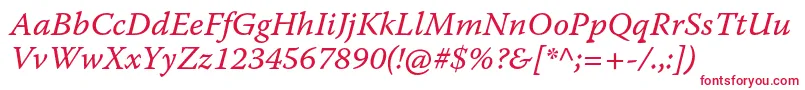 WarnockproItcapt Font – Red Fonts on White Background