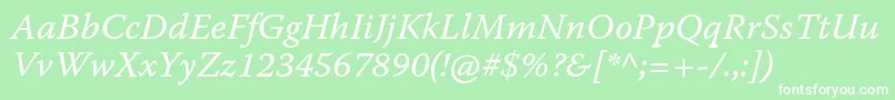 WarnockproItcapt Font – White Fonts on Green Background