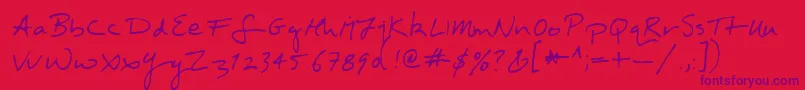 Czcionka Doctor – fioletowe czcionki na czerwonym tle