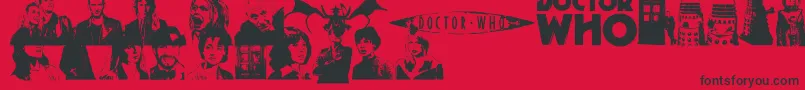 DOCWHO Font – Black Fonts on Red Background