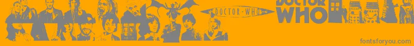 フォントDOCWHO – オレンジの背景に灰色の文字