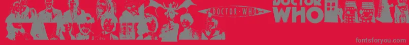 Шрифт DOCWHO – серые шрифты на красном фоне